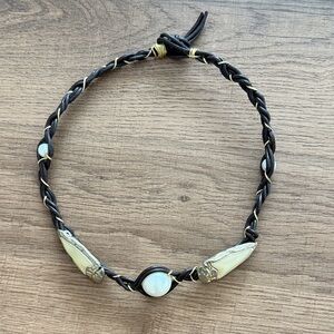 Elegant Black and Cream Braided Necklace/Choker